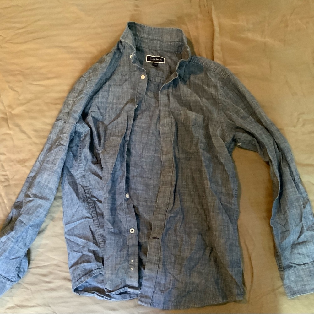 blue gray button down - Picture 2 of 3